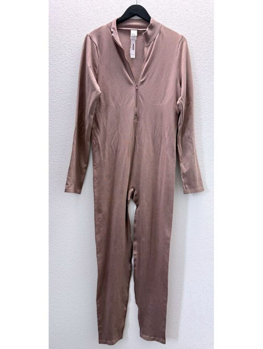 Victoria's Secret PINK Taupe Soft Full Zip Front Jumpsuit Romper Women Size XXL